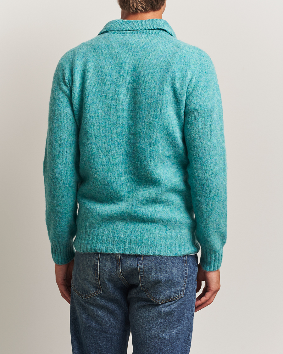 Mies | Puserot | Harley Of Scotland | Brushed Supersoft Lambswool Polo Hummingbird