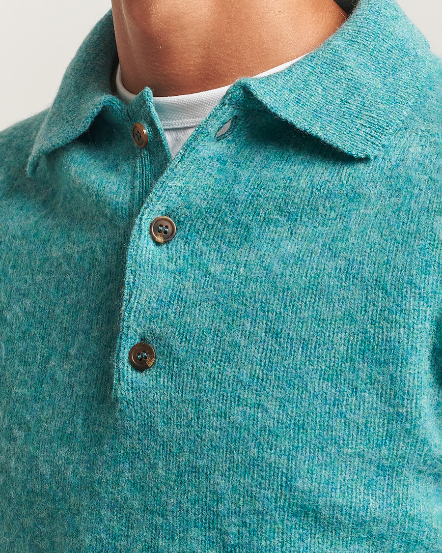 Mies | Puserot | Harley Of Scotland | Brushed Supersoft Lambswool Polo Hummingbird