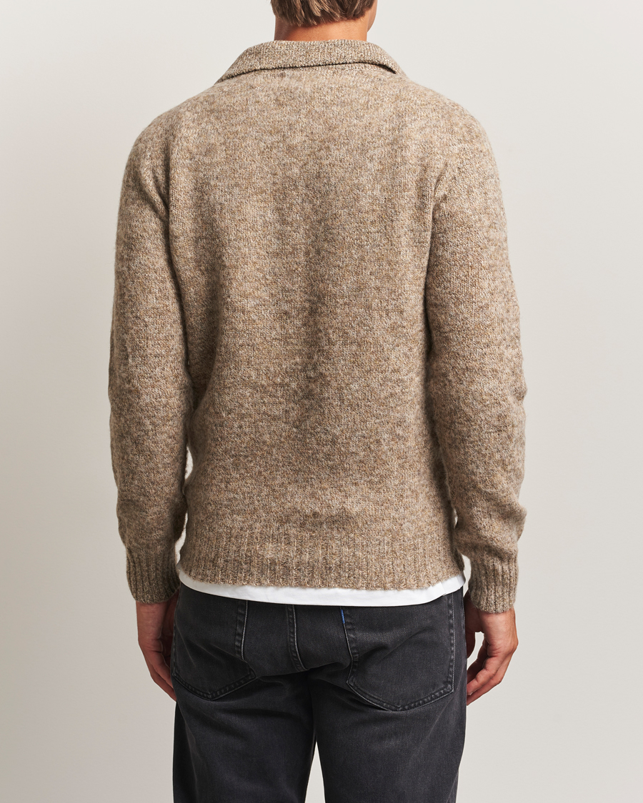 Mies | Puserot | Harley Of Scotland | Brushed Supersoft Lambswool Polo Pebble