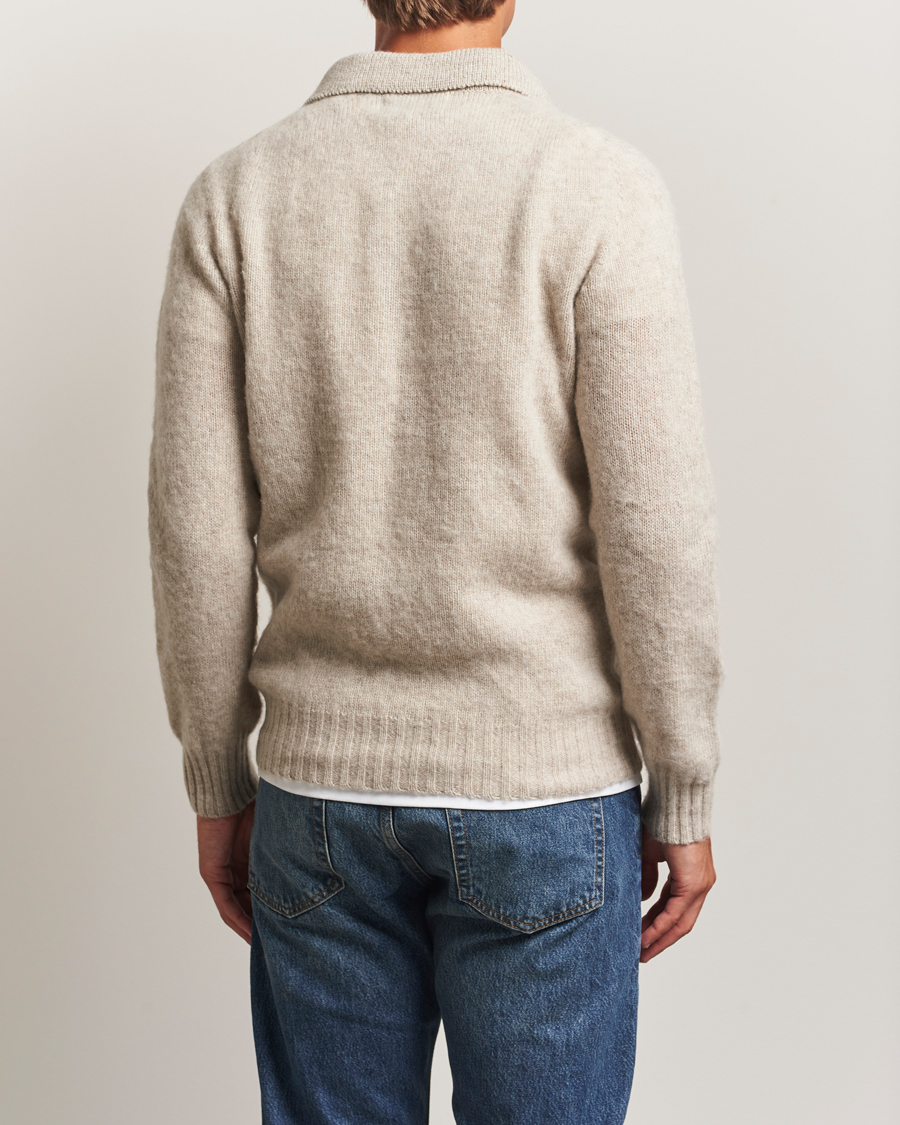Mies | Puserot | Harley Of Scotland | Brushed Supersoft Lambswool Polo Vellum