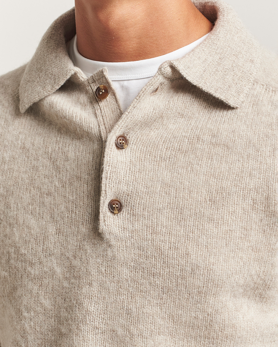 Mies | Puserot | Harley Of Scotland | Brushed Supersoft Lambswool Polo Vellum