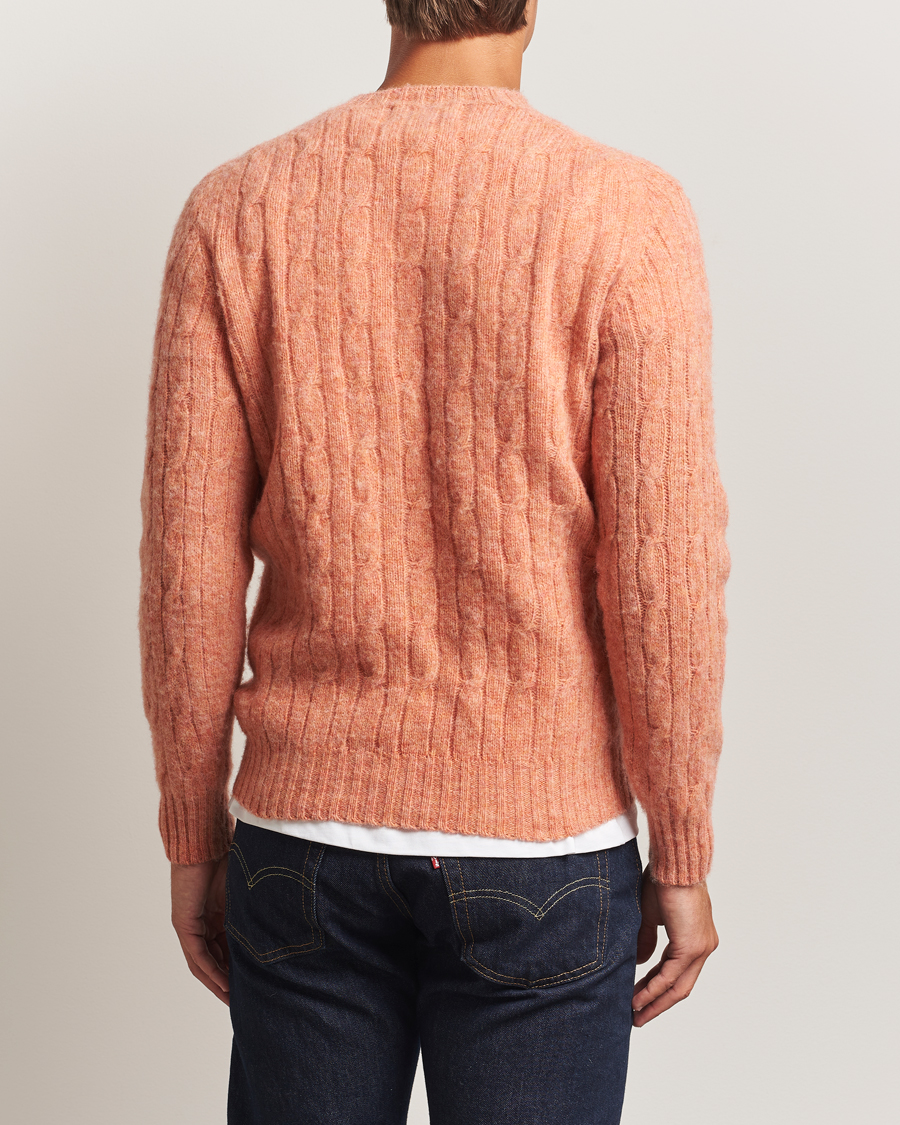 Mies | Puserot | Harley Of Scotland | Brushed Supersoft Lambswool Cable Parfait