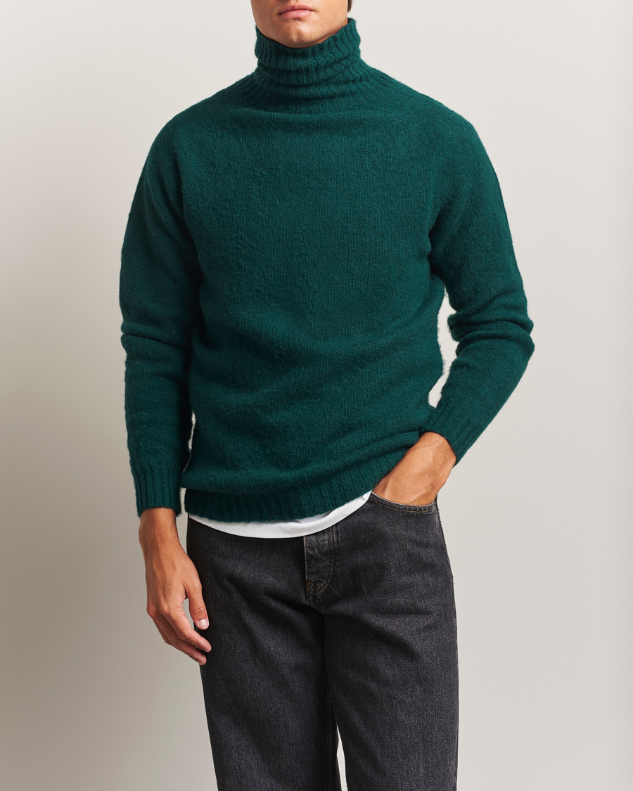 Mies | Puserot | Harley Of Scotland | Brushed Supersoft Lambswool Rollneck Tartan