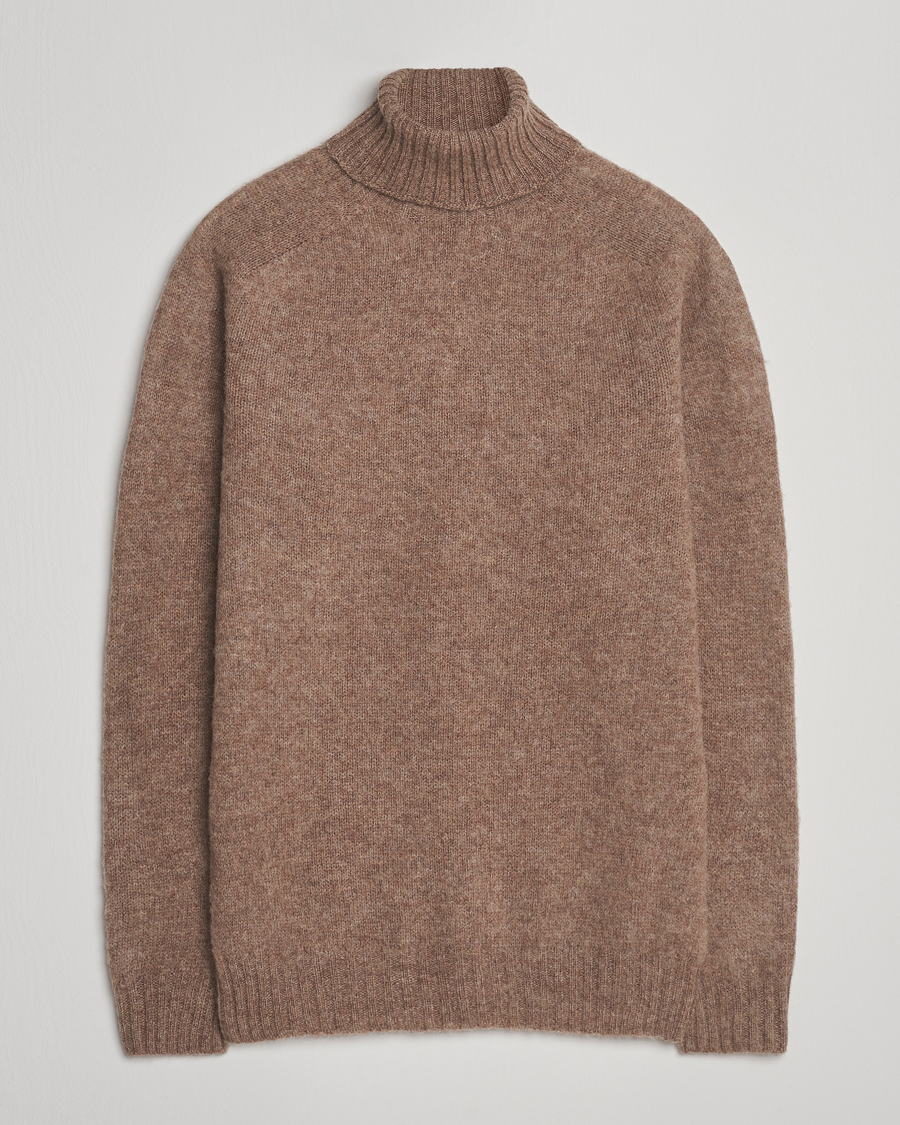 Mies | Puserot | Harley Of Scotland | Brushed Supersoft Lambswool Rollneck Tundra