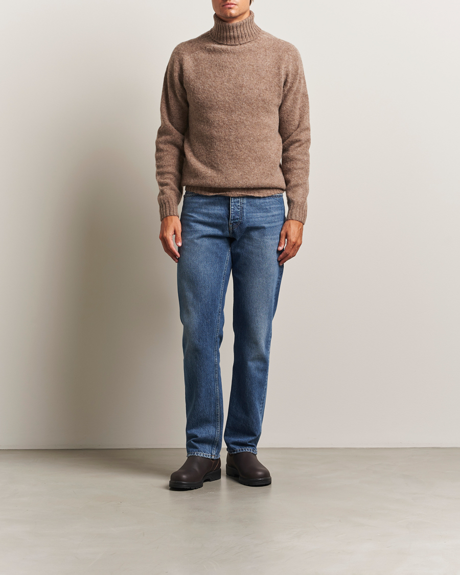Mies | Puserot | Harley Of Scotland | Brushed Supersoft Lambswool Rollneck Tundra
