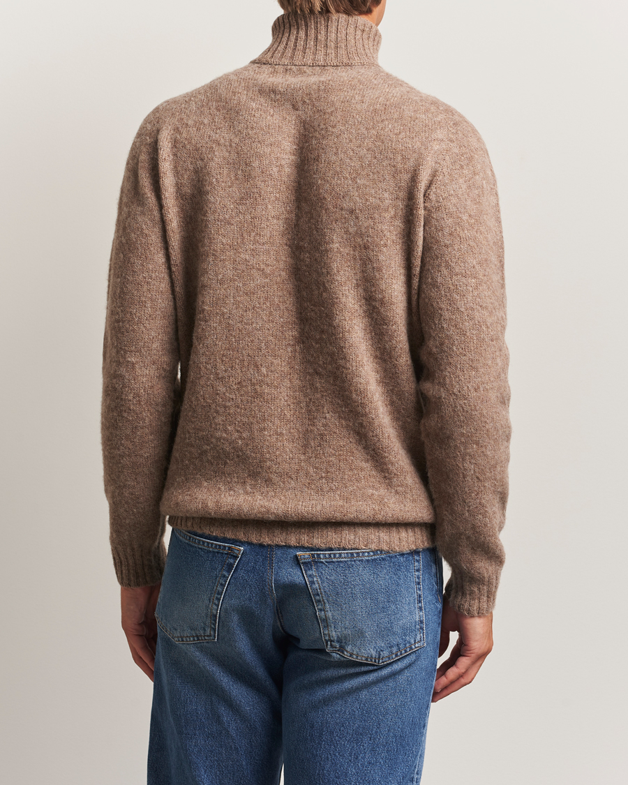 Mies | Puserot | Harley Of Scotland | Brushed Supersoft Lambswool Rollneck Tundra