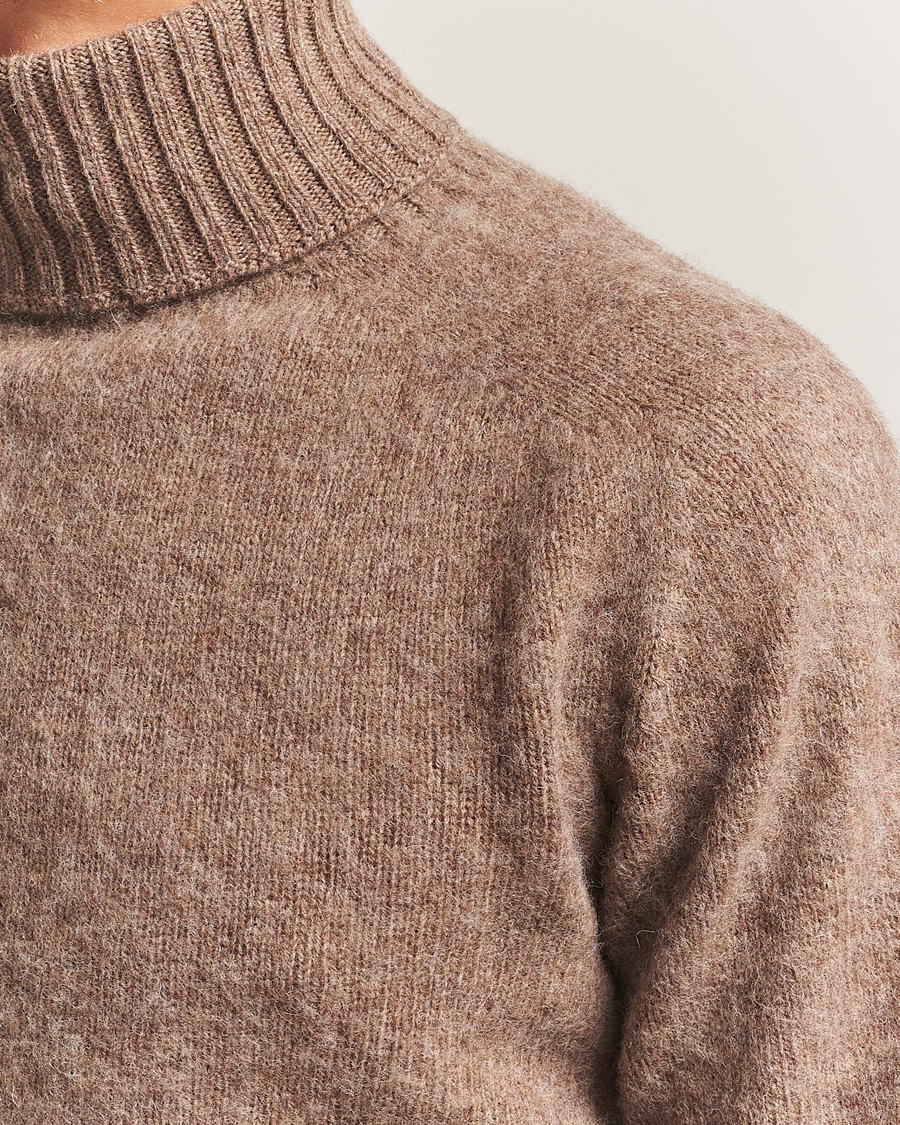 Mies | Puserot | Harley Of Scotland | Brushed Supersoft Lambswool Rollneck Tundra