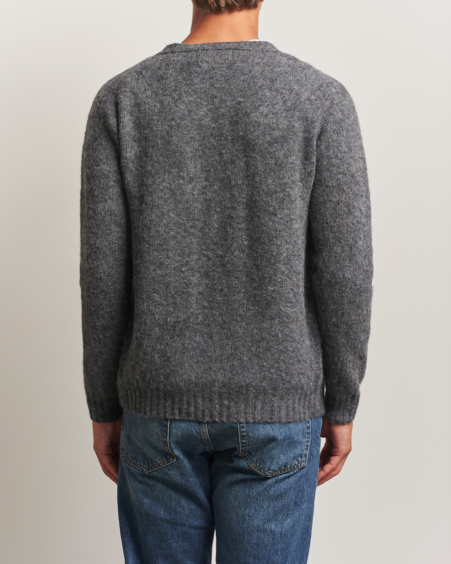 Mies | Puserot | Harley Of Scotland | Brushed Supersoft Lambswool Cardigan Basalt