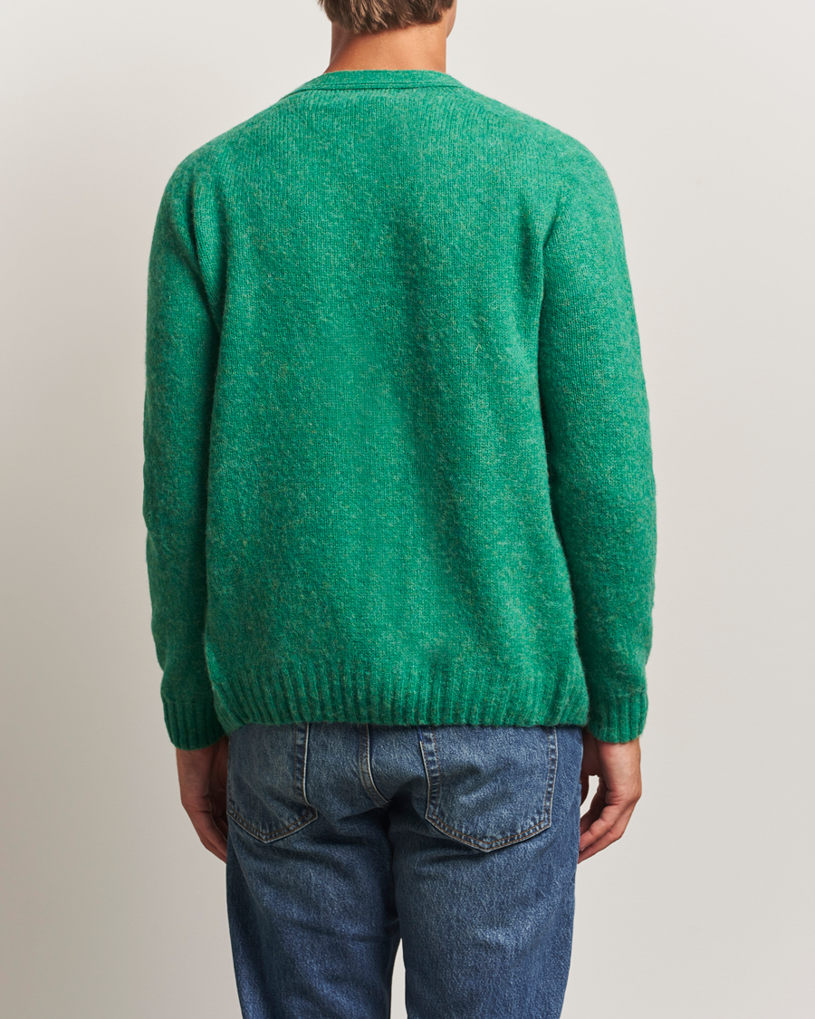Mies | Puserot | Harley Of Scotland | Brushed Supersoft Lambswool Cardigan Evergreen