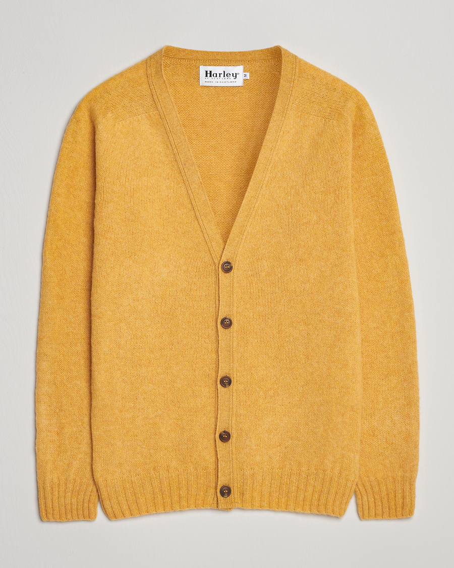 Mies | Puserot | Harley Of Scotland | Brushed Supersoft Lambswool Cardigan Nectar