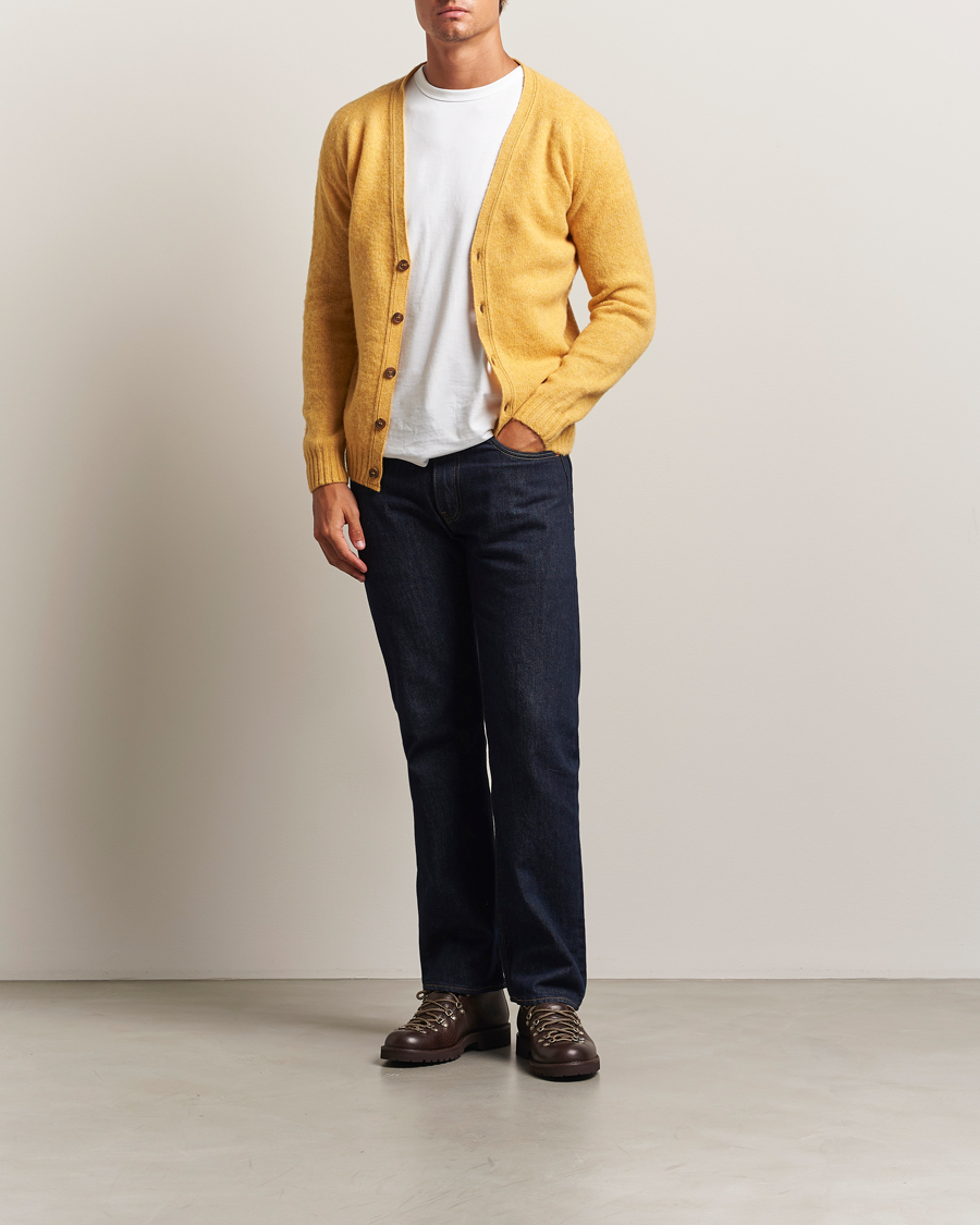 Mies | Puserot | Harley Of Scotland | Brushed Supersoft Lambswool Cardigan Nectar