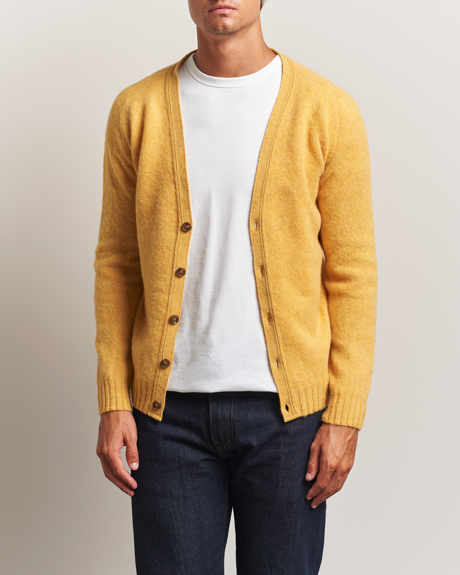 Mies | Puserot | Harley Of Scotland | Brushed Supersoft Lambswool Cardigan Nectar