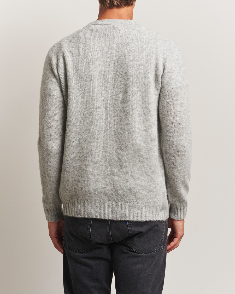 Mies | Puserot | Harley Of Scotland | Brushed Supersoft Lambswool Cardigan Silver