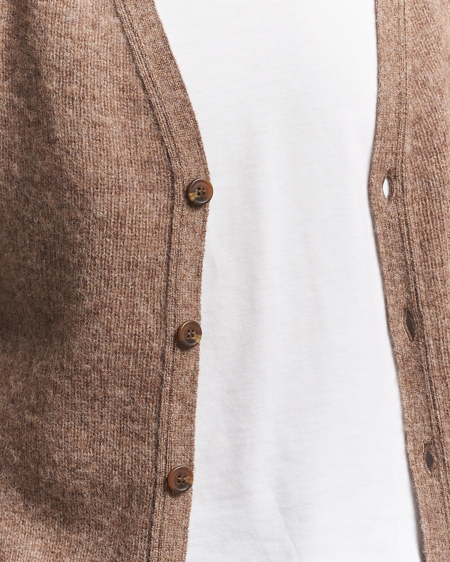 Mies | Puserot | Harley Of Scotland | Brushed Supersoft Lambswool Cardigan Tundra