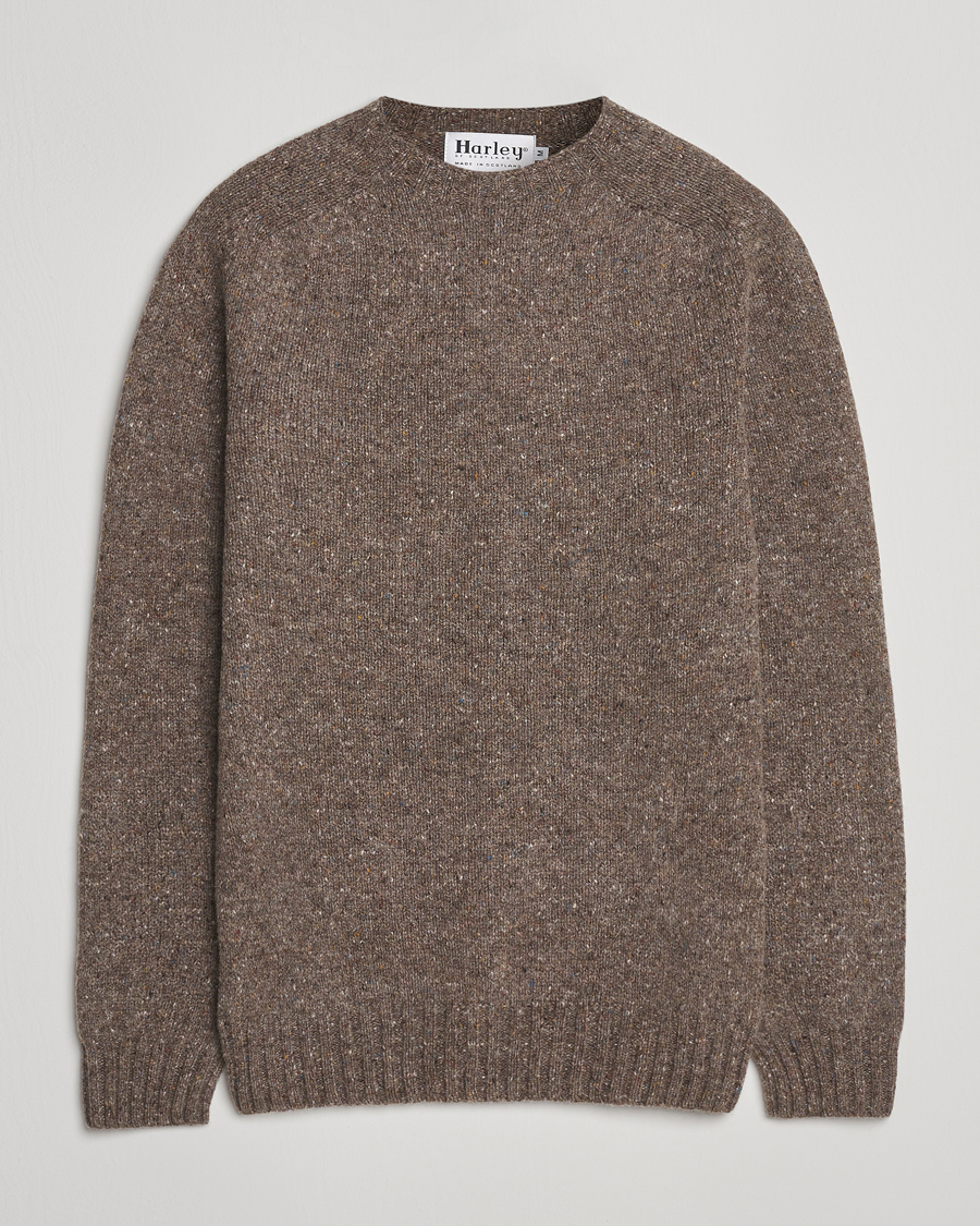 Mies | Puserot | Harley Of Scotland | Donegal Wool Crewneck Brown