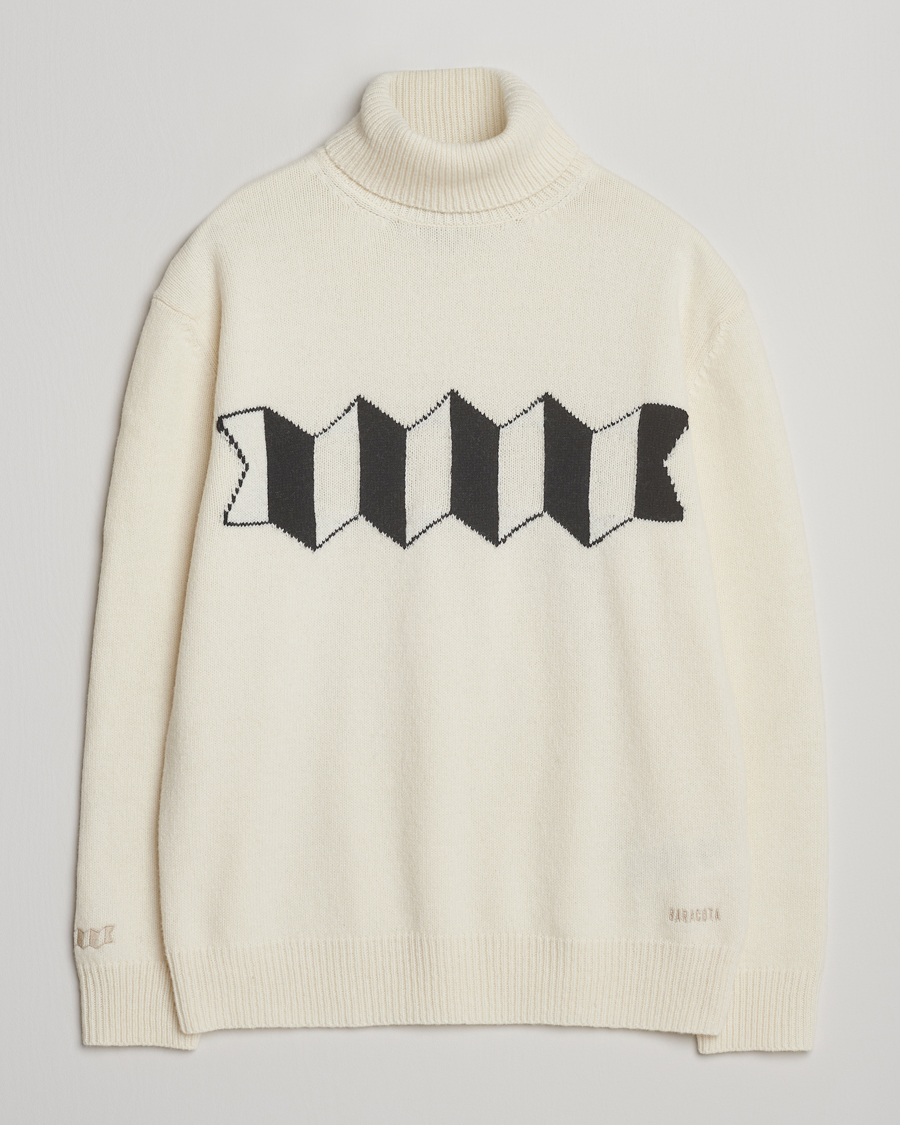 Mies | Puserot | Baracuta | Flag Logo Wool Turtleneck Antique White