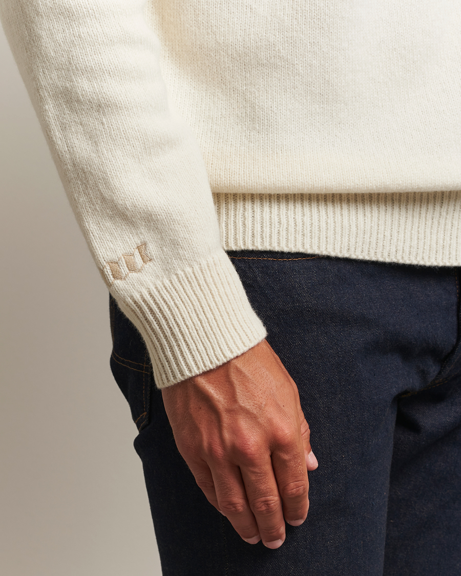 Mies | Puserot | Baracuta | Flag Logo Wool Turtleneck Antique White