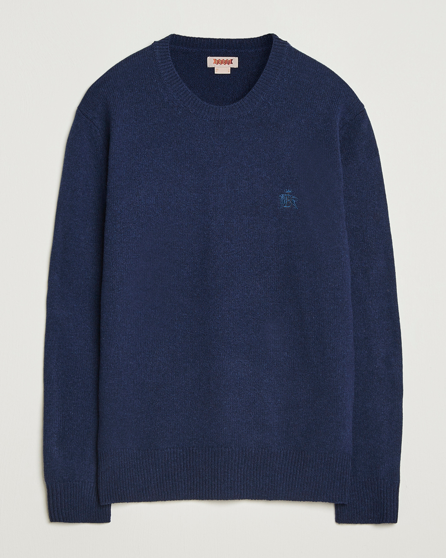 Mies | Puserot | Baracuta | Shetland Virgin Wool Crew Neck Navy