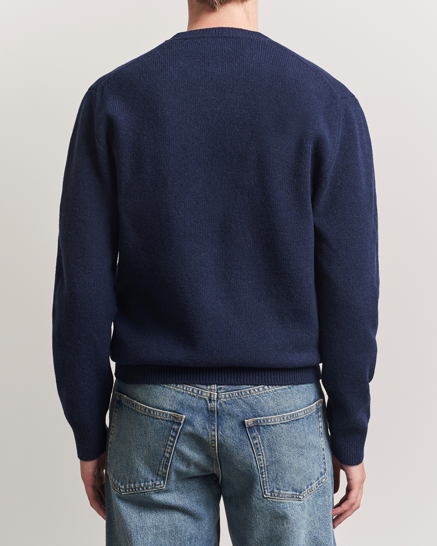 Mies | Puserot | Baracuta | Shetland Virgin Wool Crew Neck Navy