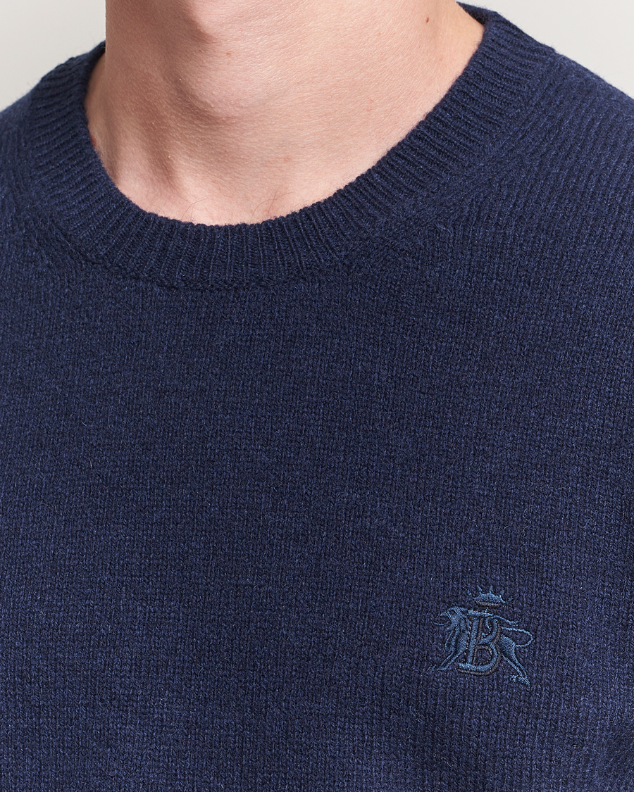 Mies | Puserot | Baracuta | Shetland Virgin Wool Crew Neck Navy