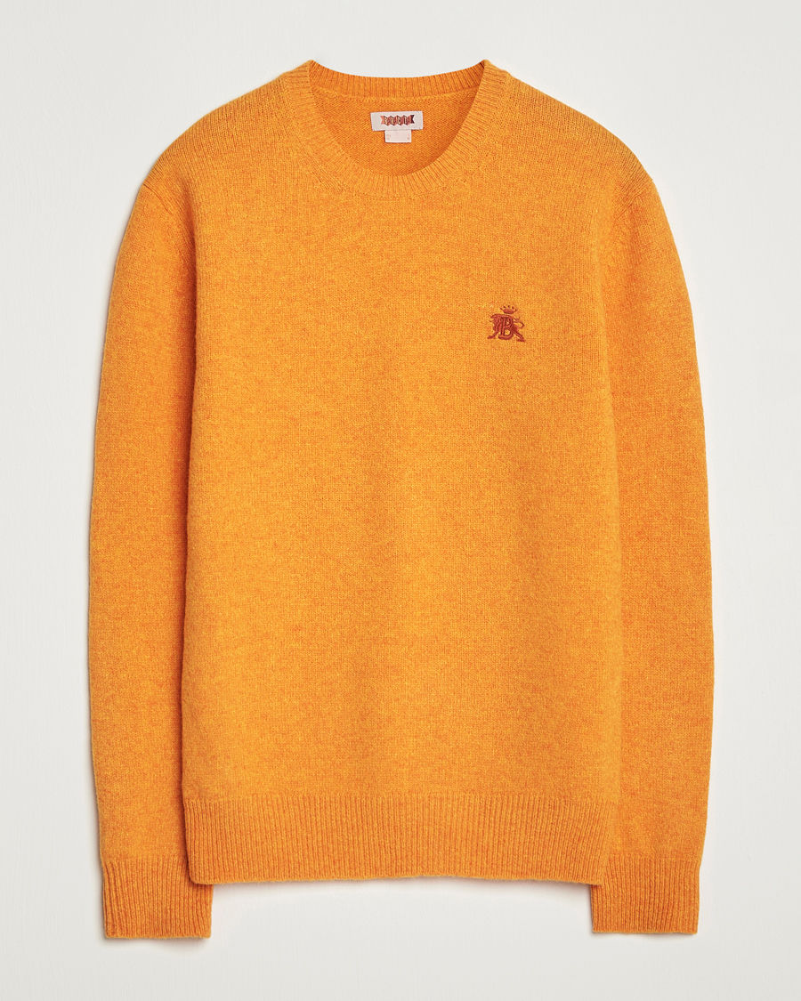 Mies | Puserot | Baracuta | Shetland Virgin Wool Crew Neck Orange