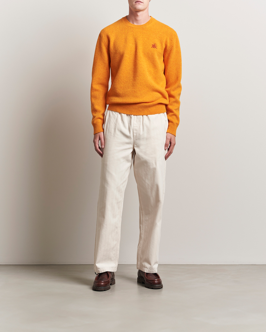 Mies | Puserot | Baracuta | Shetland Virgin Wool Crew Neck Orange