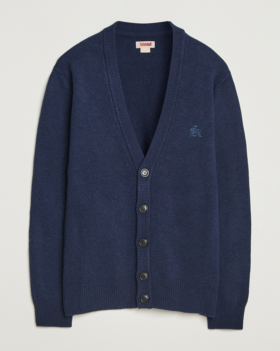 Mies | Puserot | Baracuta | Shetland Virgin Wool Cardigan Navy