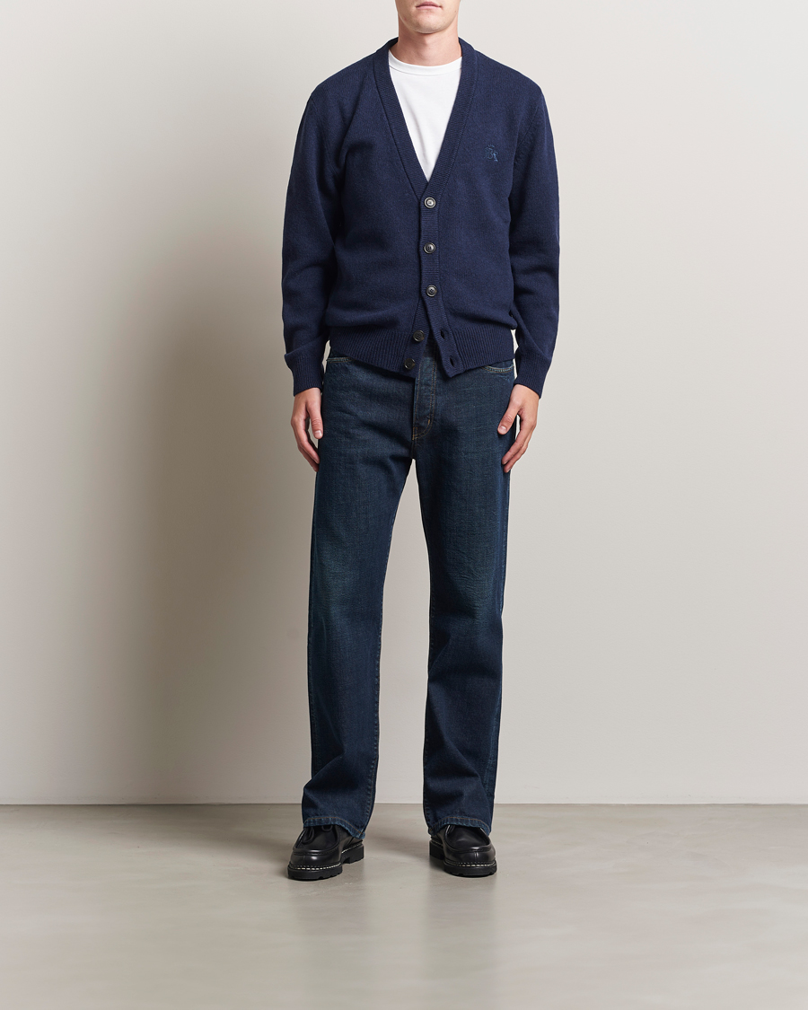 Mies | Puserot | Baracuta | Shetland Virgin Wool Cardigan Navy