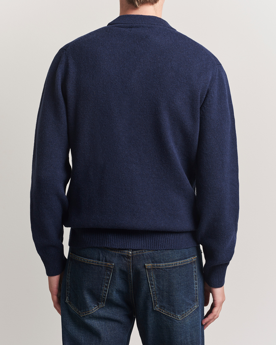 Mies | Puserot | Baracuta | Shetland Virgin Wool Cardigan Navy