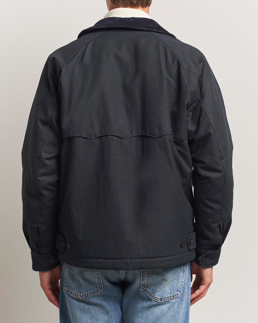 Mies | Takit | Baracuta | Waxed Sherling Lined Deck Jacket Dark Navy