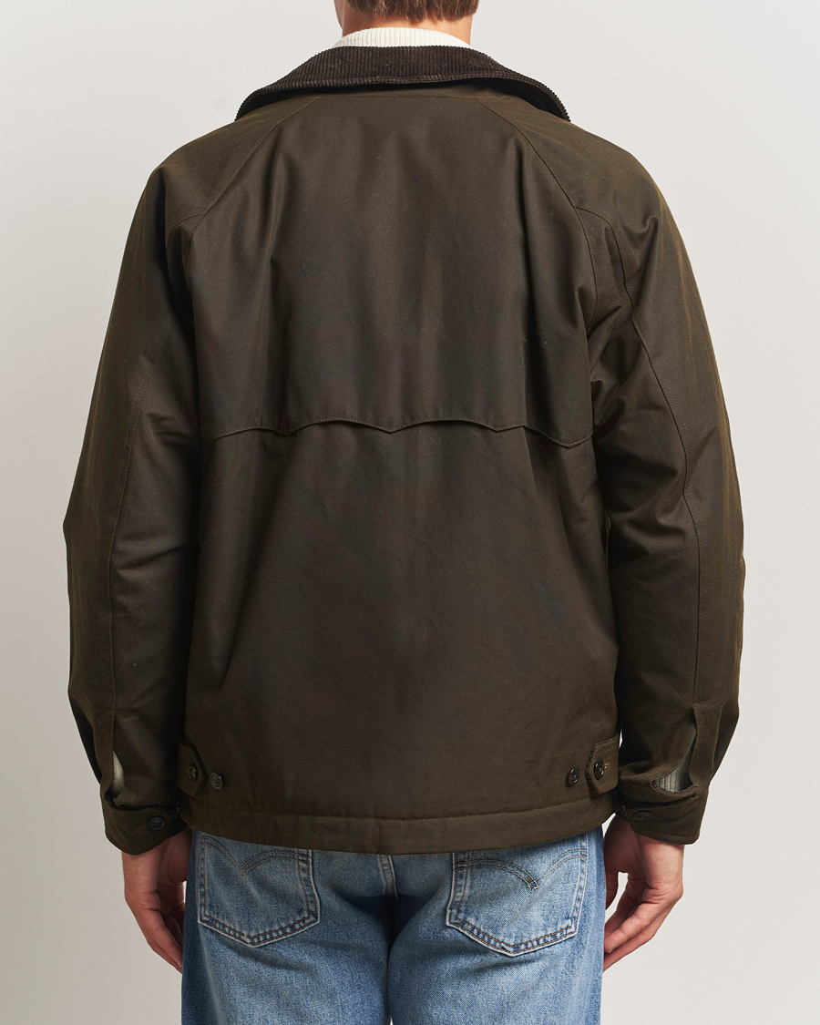 Mies | Takit | Baracuta | Waxed Sherling Lined Deck Jacket Deep Moss