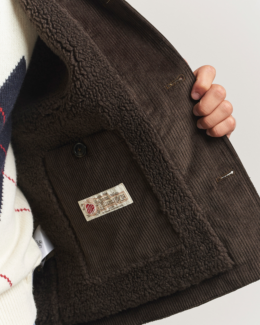 Mies | Takit | Baracuta | Waxed Sherling Lined Deck Jacket Deep Moss