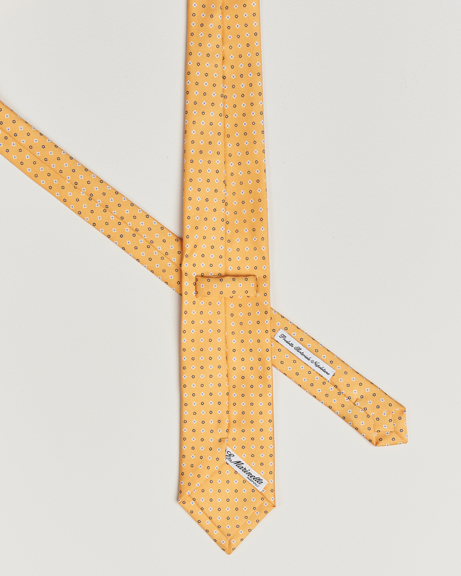 Mies | E. Marinella 3-Fold Printed Silk Tie Yellow | E. Marinella | 3-Fold Printed Silk Tie Yellow