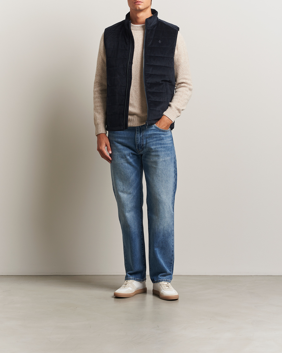 Mies | Takit | Morris | Ted Quilted Cord Vest Blue