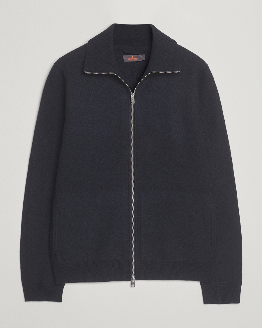 Mies | Puserot | Morris | Corke Knitted Zip Jacket Navy