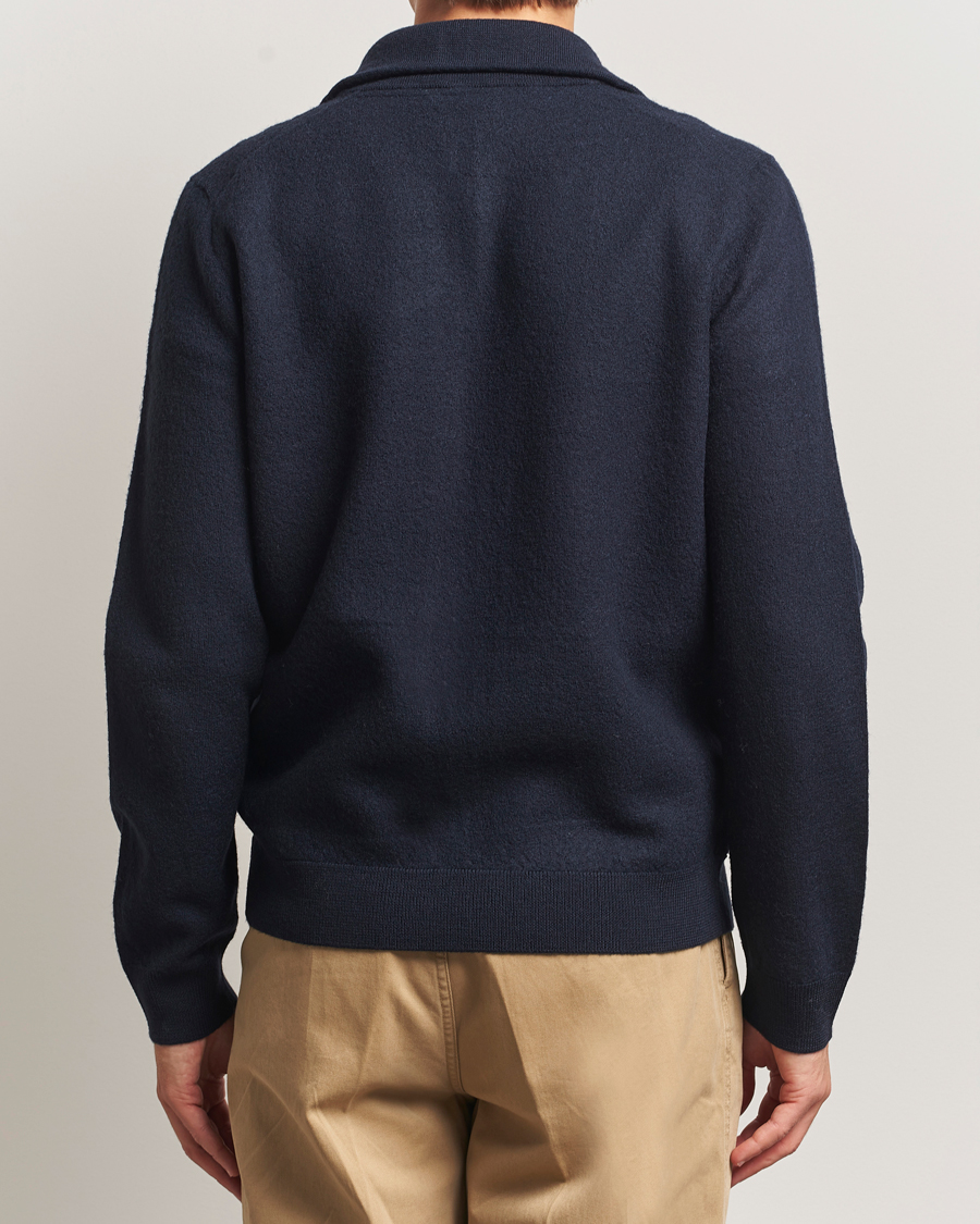 Mies | Puserot | Morris | Corke Knitted Zip Jacket Navy