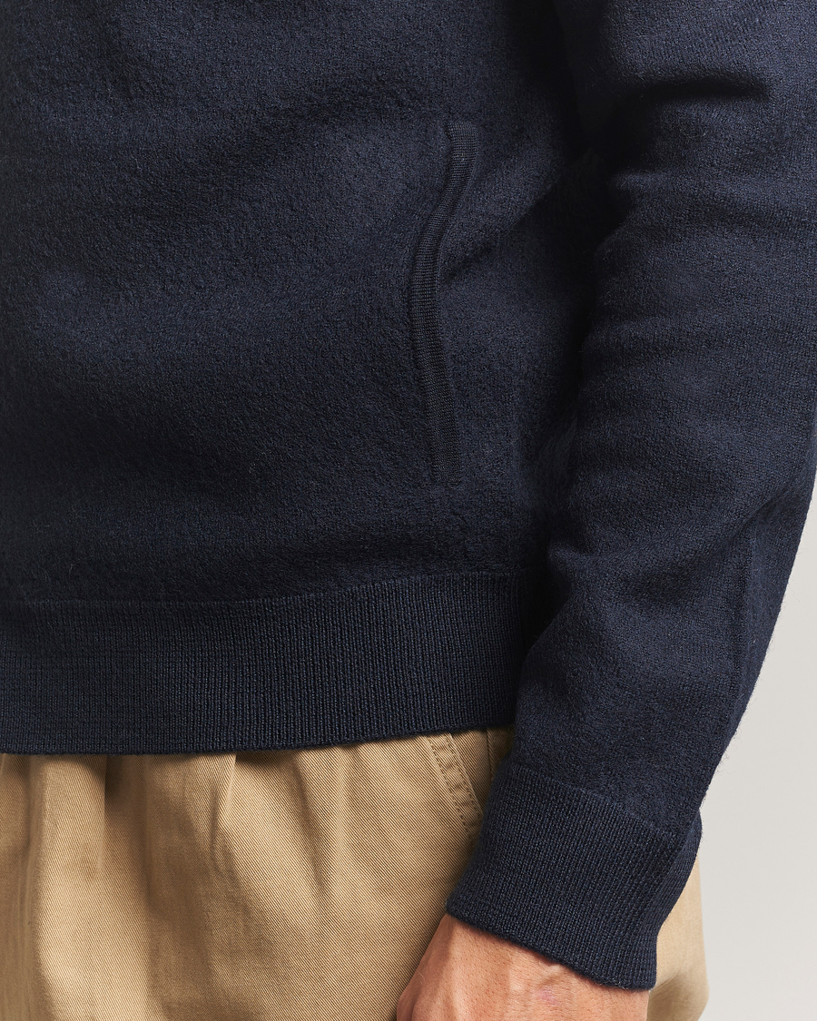 Mies | Puserot | Morris | Corke Knitted Zip Jacket Navy