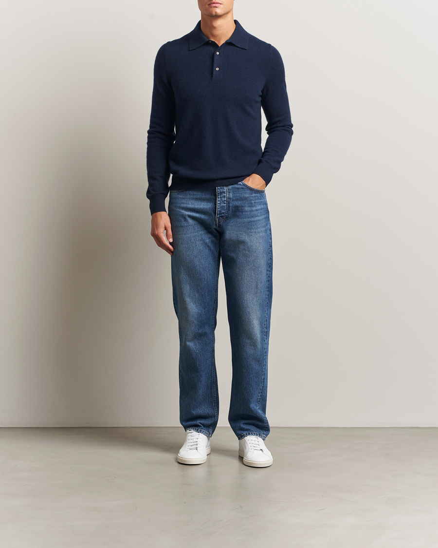 Mies | Puserot | Morris | Cashmere Polo Neck Navy
