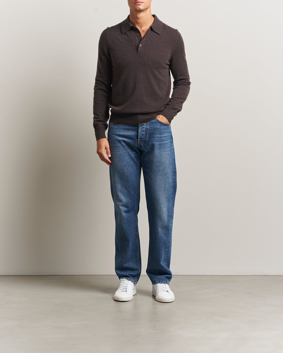 Mies | Puserot | Morris | Cashmere Polo Neck Brown