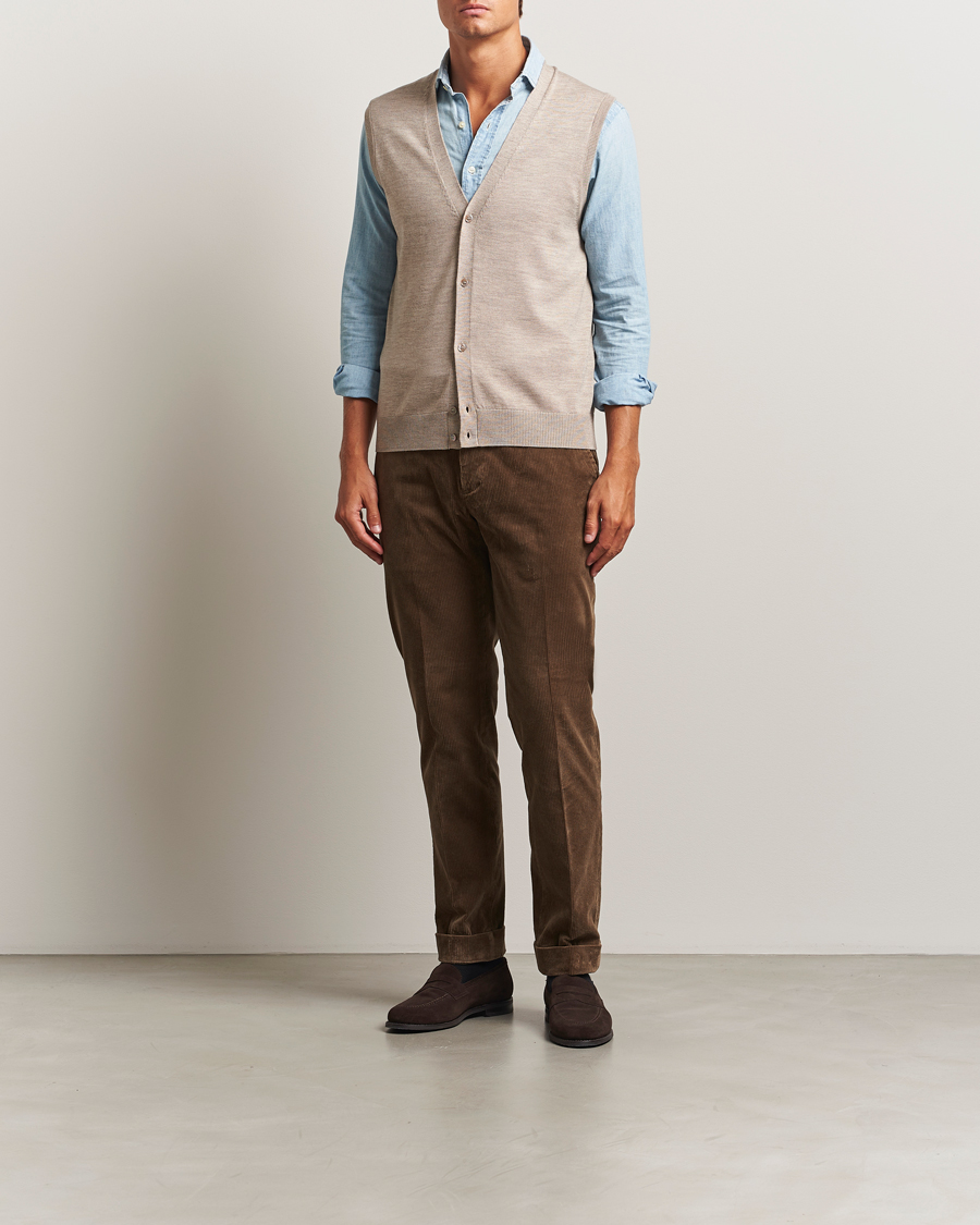 Mies | Puserot | Morris | Merino Slipover Vest Khaki