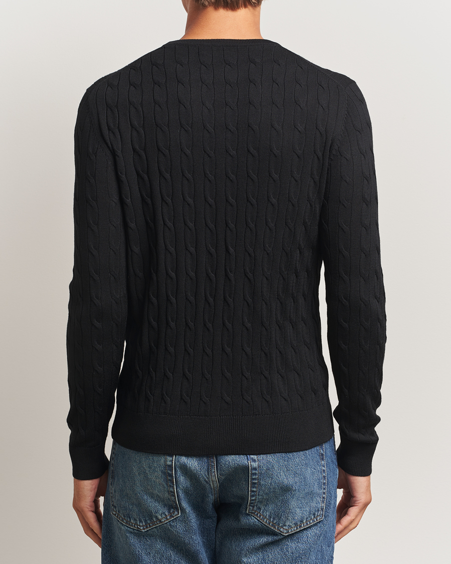 Mies | Puserot | Morris | Merino Cable O-Neck Black