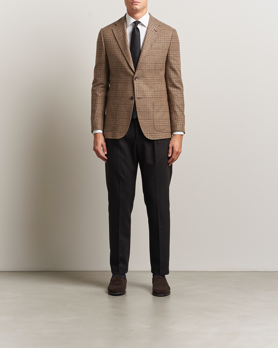 Mies | Pikkutakit | Morris | Wool Silk Houndstooth Blazer Brown