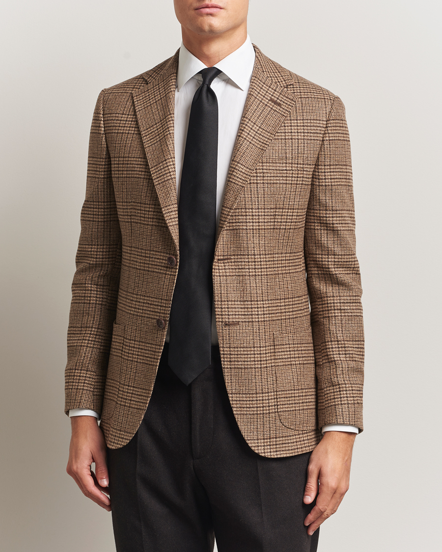 Mies | Pikkutakit | Morris | Wool Silk Houndstooth Blazer Brown