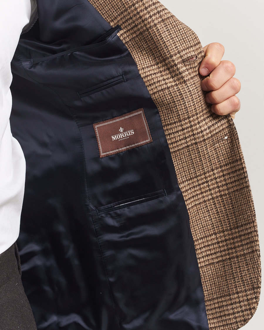 Mies | Pikkutakit | Morris | Wool Silk Houndstooth Blazer Brown