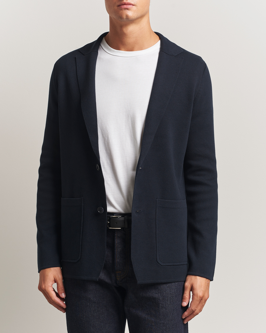 Mies | Pikkutakit | Morris | Jake Knitted Blazer Old Blue