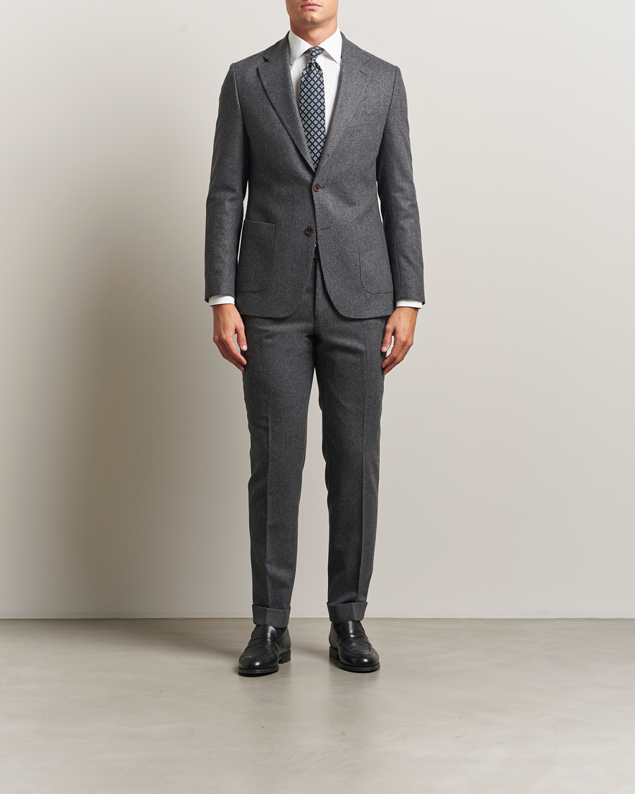 Mies | Housut | Morris | Jack Flannel Trousers Grey