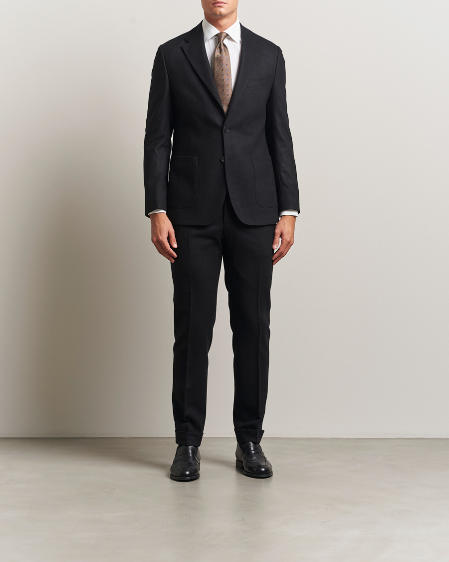 Mies | Housut | Morris | Jack Flannel Trousers Black
