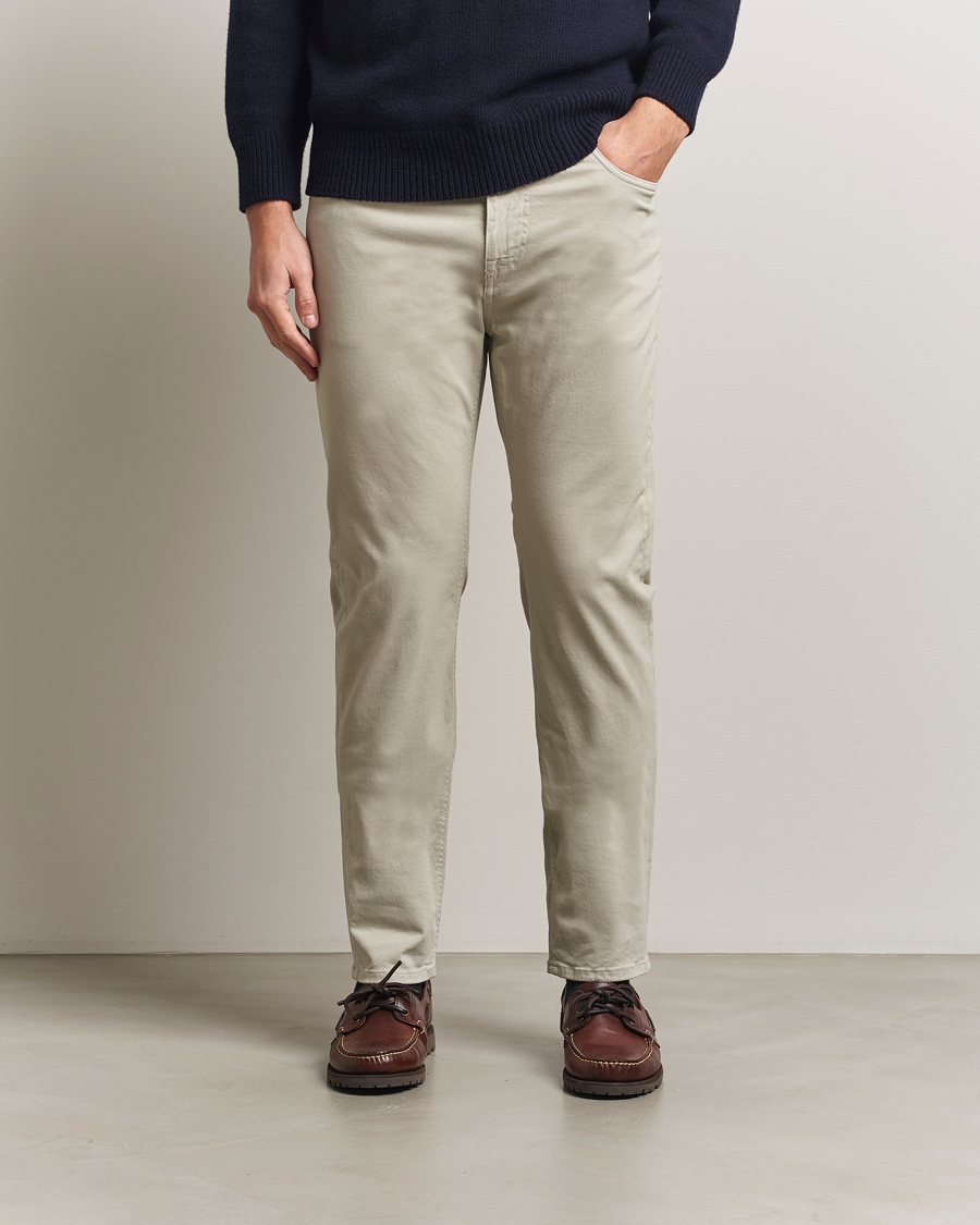 Mies | Housut | Morris | James Brushed 5-Pocket Pants Khaki