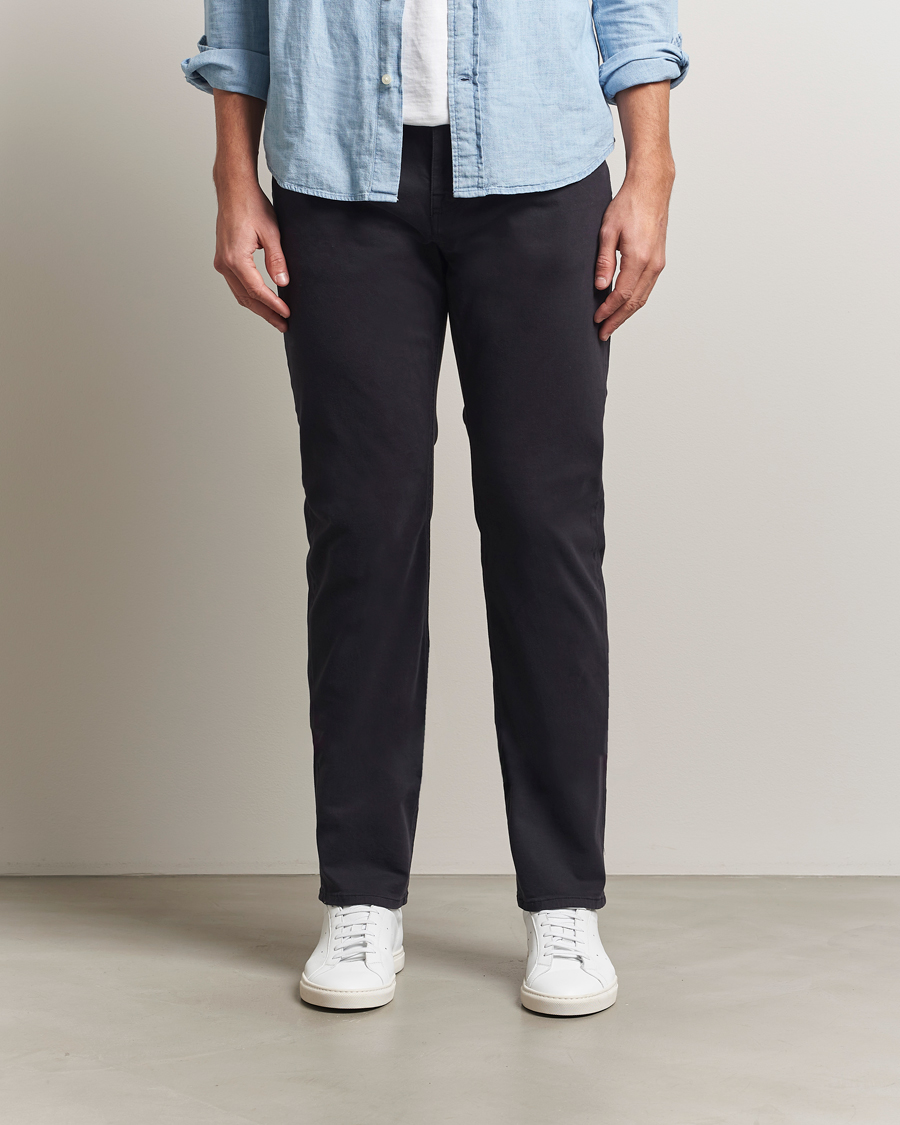 Mies | Housut | Morris | James Brushed 5-Pocket Pants Blue