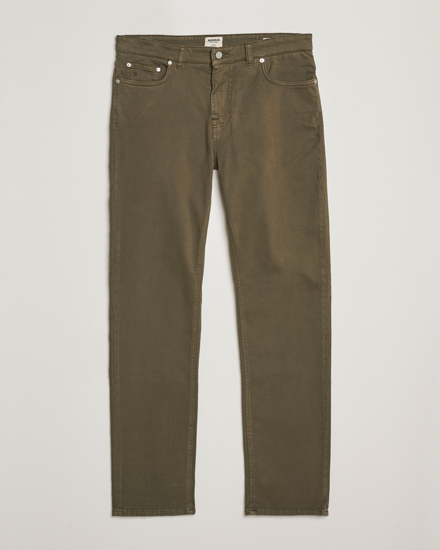 Mies | Housut | Morris | James Brushed 5-Pocket Pants Olive